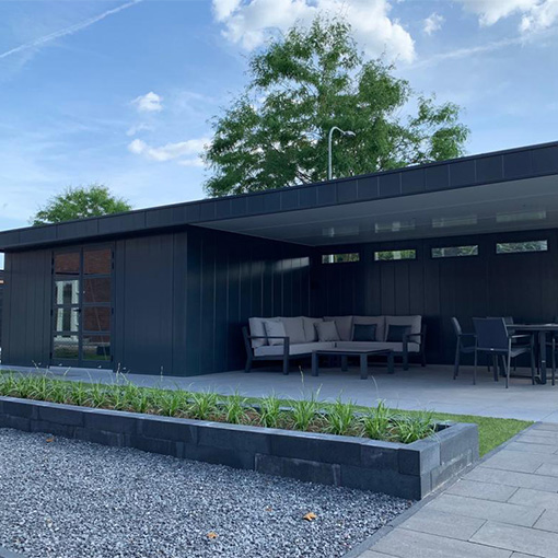 Hermes tuinhuis met overkapping