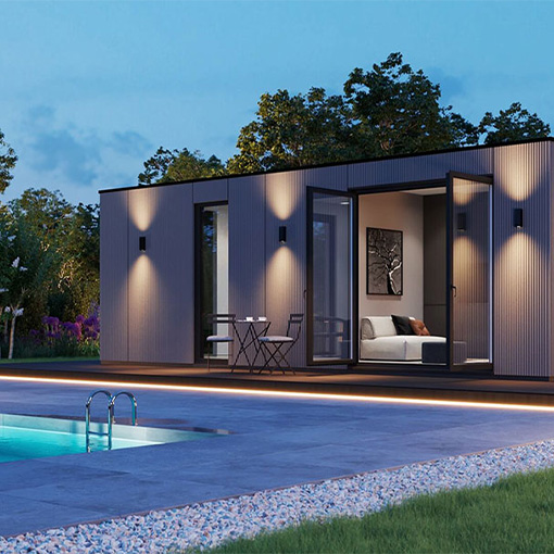 Iso bella poolhouse met schemering